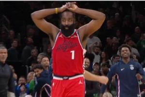  险些封神！哈登最后19秒已连得9分 完美战术压哨出手弹筐而出